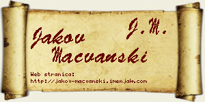 Jakov Mačvanski vizit kartica